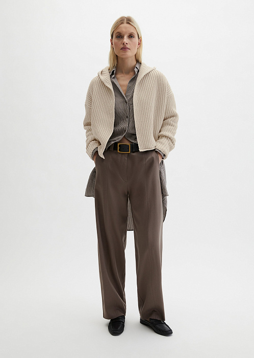 Кардиган с капюшоном из смесового хлопка