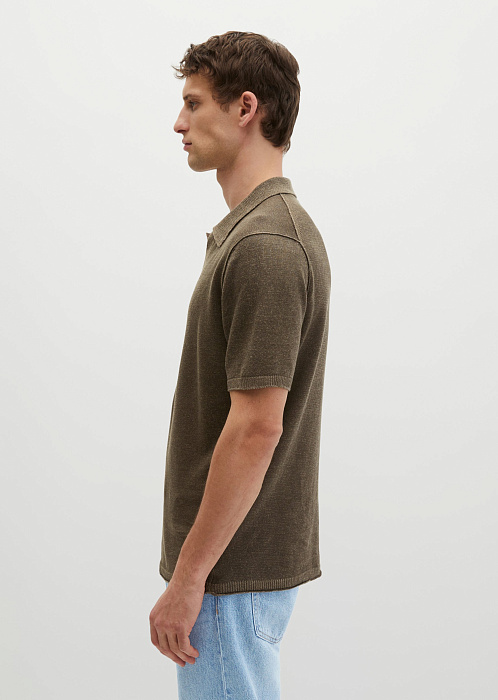 Поло из хлопка и льна