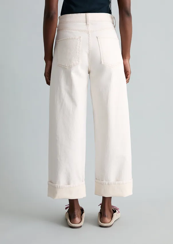 Джинсы широкие из смесового хлопка
