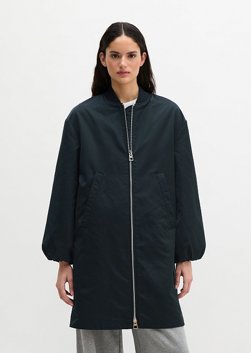 Пальто из глянцевого твила
