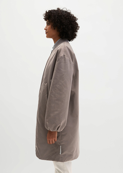 Пальто из глянцевого твила
