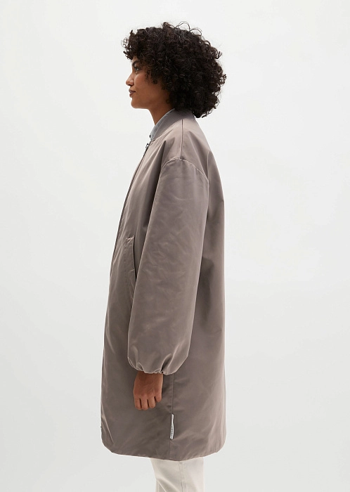 Пальто из глянцевого твила
