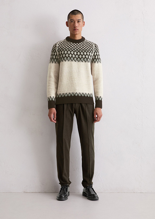 Свитер из смесовой шерсти с норвежским узором