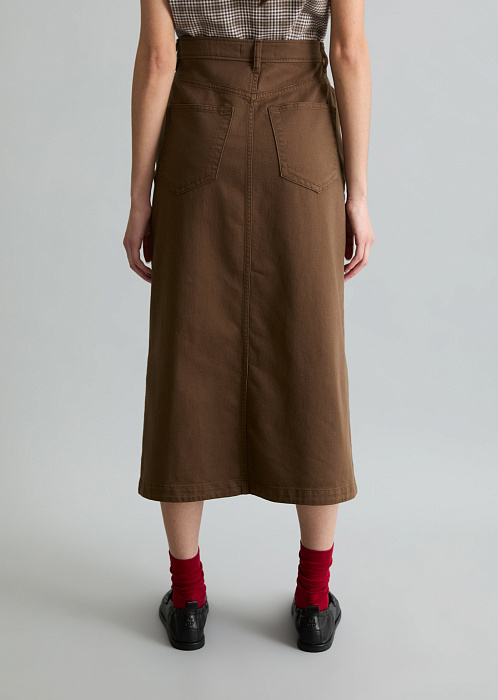 Юбка-миди из смесового хлопка
