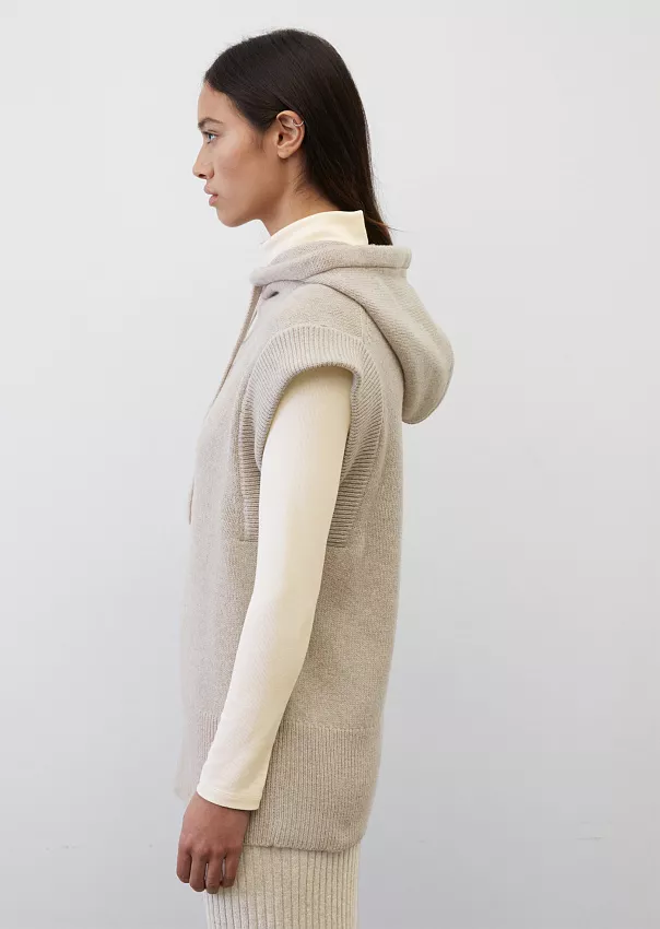 Жилет с капюшоном из шерсти и хлопка Marc o'Polo - фото 5