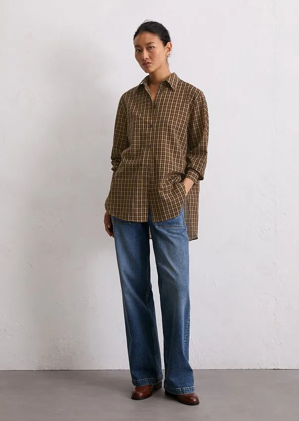 Рубашка в клетку из органического хлопка с лиоцеллом Marc o'Polo - фото 3