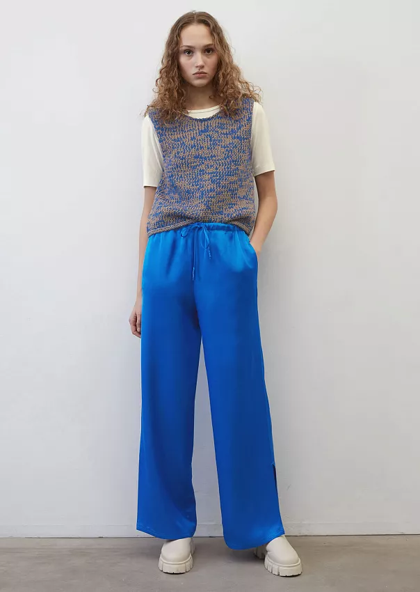 Широкие брюки из смеси вискозы и льна