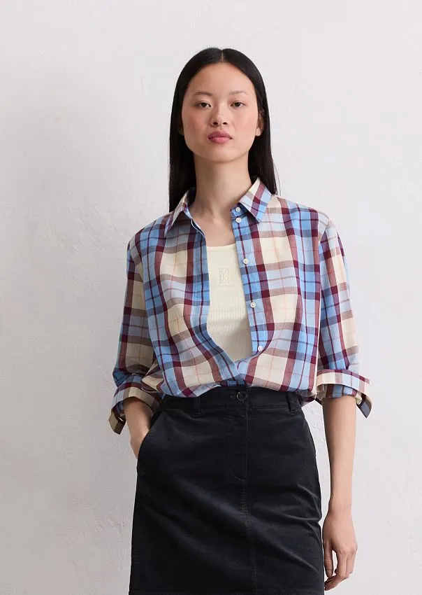 Рубашка в клетку из органического хлопка с лиоцеллом Marc o'Polo - фото 3