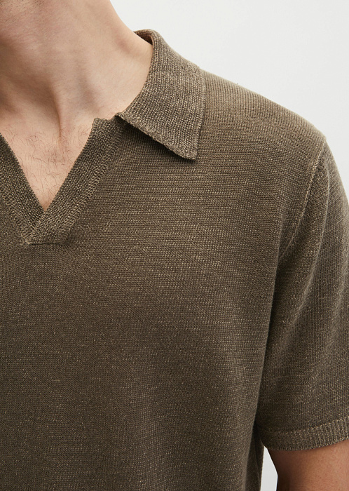 Поло из хлопка и льна