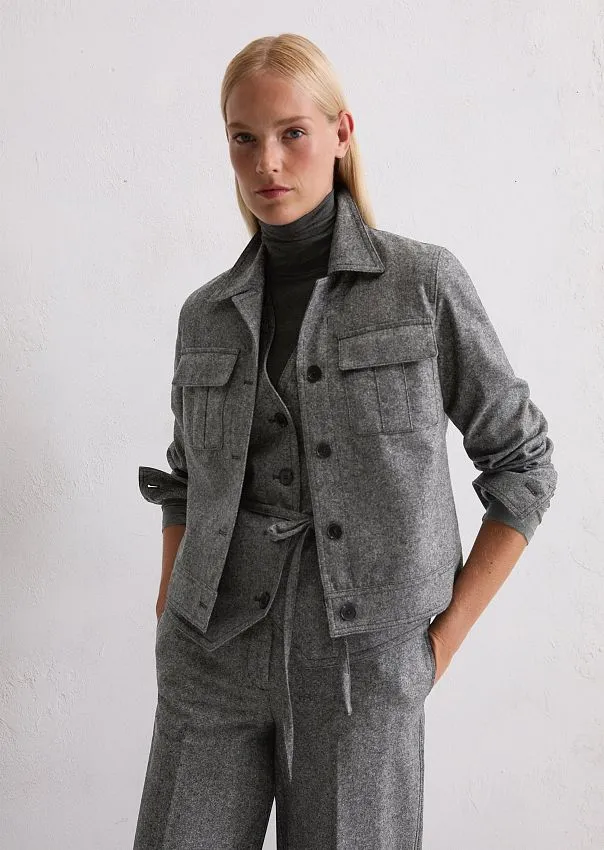 Твидовая верхняя рубашка из смесовой шерсти Marc o'Polo - фото 1