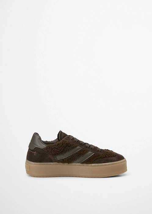 Кеды из натуральной замши и искусственного меха
