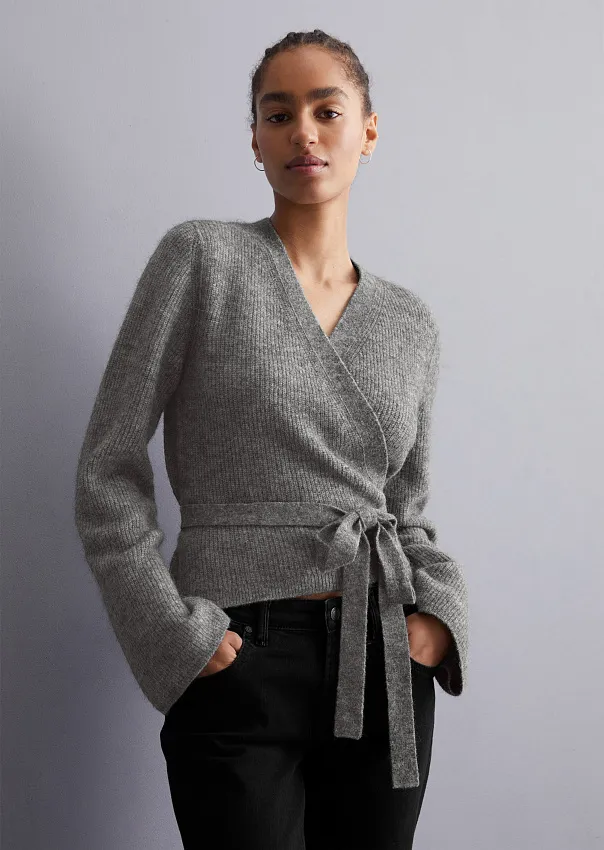 Кардиган на запах из смесовой шерсти