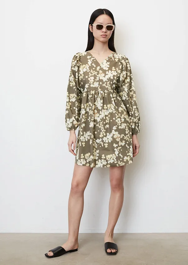 Платье с V-образным вырезом и объемными рукавами из смеси органического хлопка и лиоцелла Marc o'Polo - фото 3