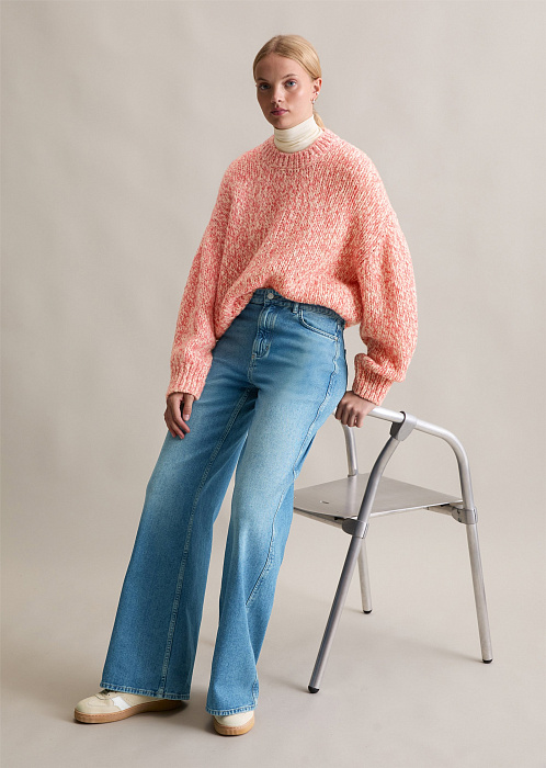 Свитер крупной вязки с добавлением шерсти альпаки