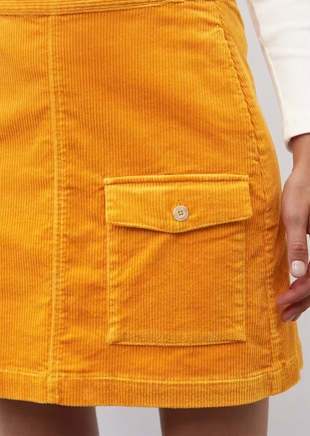 Вельветовая юбка из смесового органического хлопка с накладным карманом Marc o'Polo - фото 4