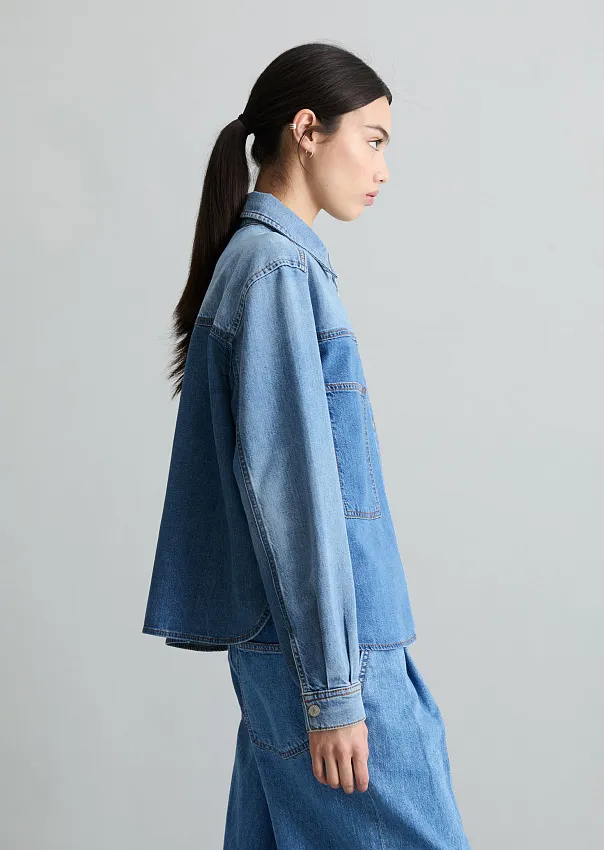 Рубашка джинсовая из волокон листьев ананаса
