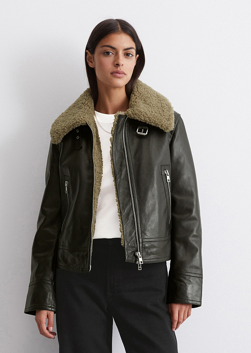 Куртка-авиатор из натуральной кожи