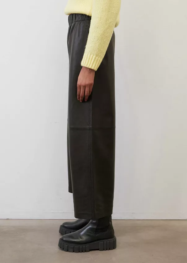 Кюлоты из мягкой кожи наппа на эластичном поясе Marc o'Polo - фото 5