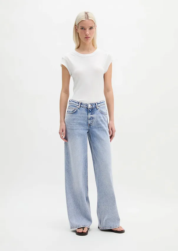 Джинсы широкие из смесового хлопка