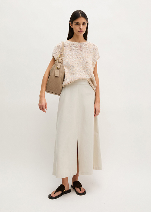 Юбка-миди из хлопка, лиоцелла и льна