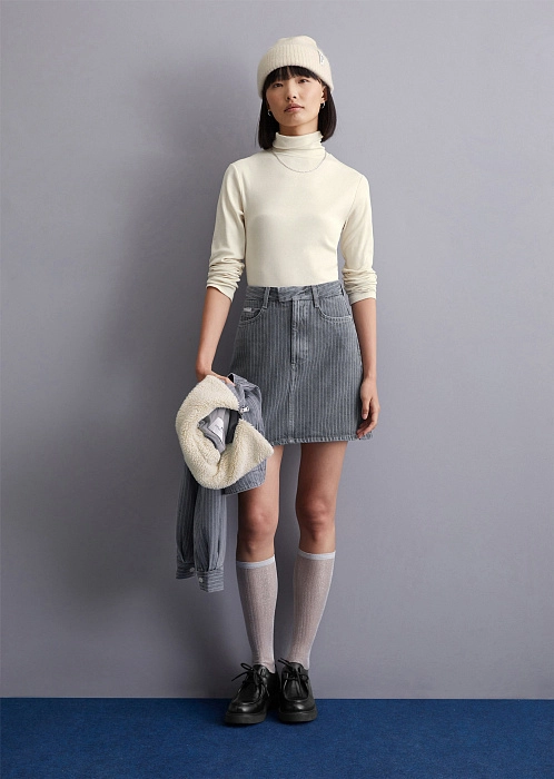 Джинсовая мини-юбка из органического хлопка и лиоцелла
