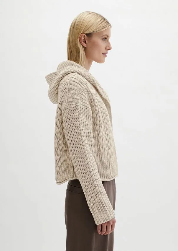 Кардиган с капюшоном из смесового хлопка
