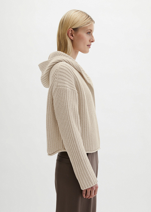 Кардиган с капюшоном из смесового хлопка