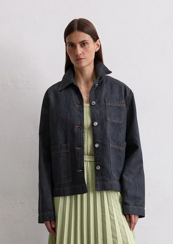 Джинсовая куртка из органического хлопка и льна Marc o'Polo - фото 3