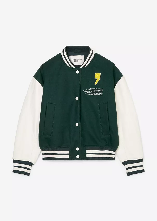 Бомбер в университетском стиле с кожаными рукавами Marc o'Polo - фото 6