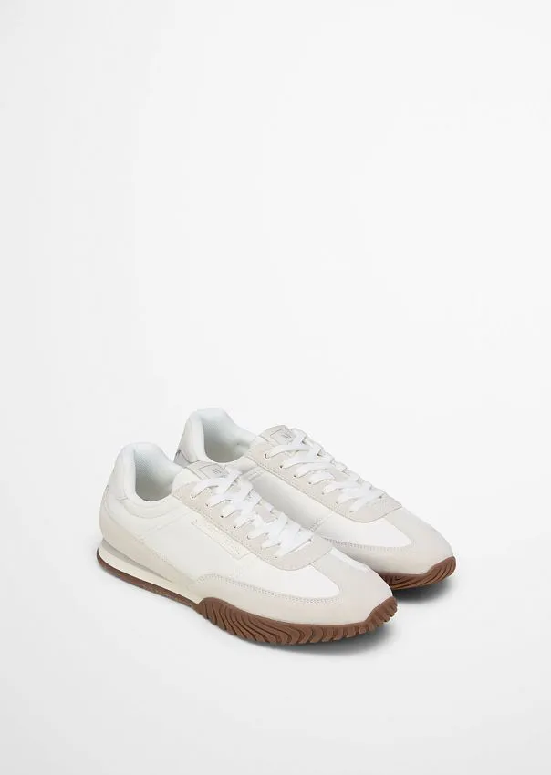 Кроссовки из натуральной замши и нейлона