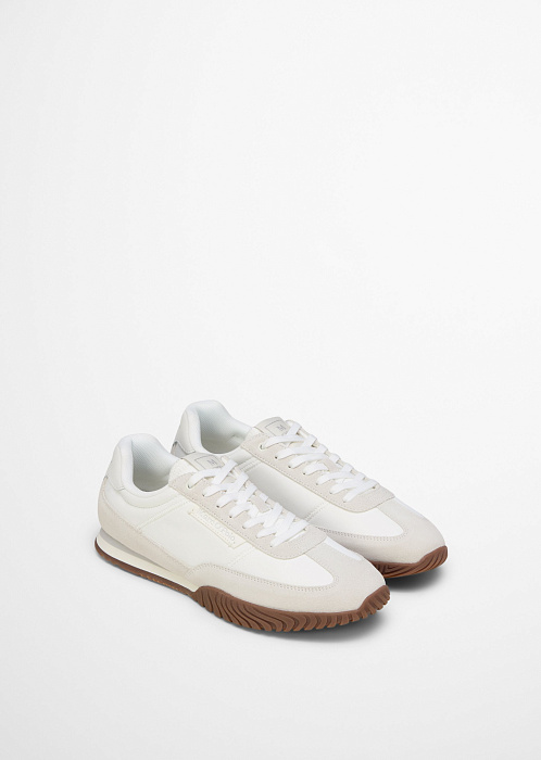 Кроссовки из натуральной замши и нейлона