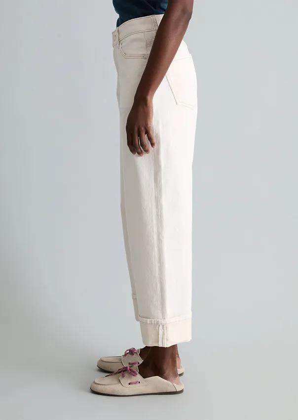 Джинсы широкие из смесового хлопка
