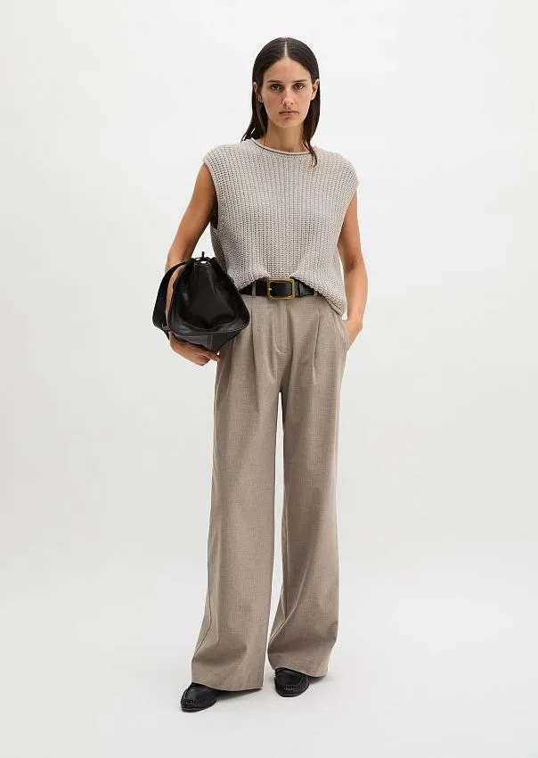 Брюки широкие из тонкой шерсти
