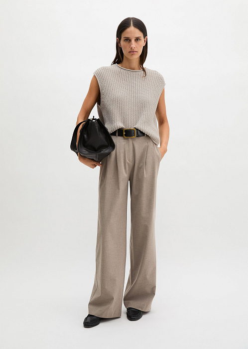 Брюки широкие из тонкой шерсти
