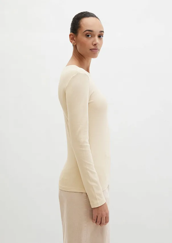 Лонгслив из джерси в рубчик