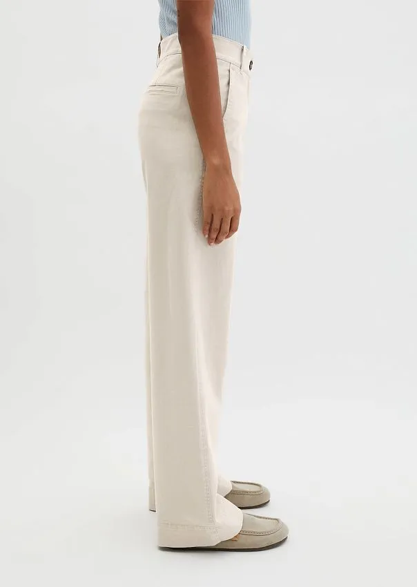 Брюки прямые из хлопкового твила
