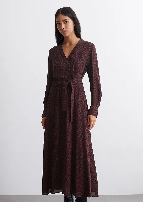 Платье на запах из купро-вискозы