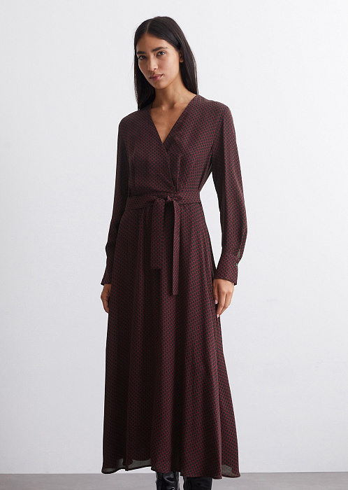 Платье на запах из купро-вискозы