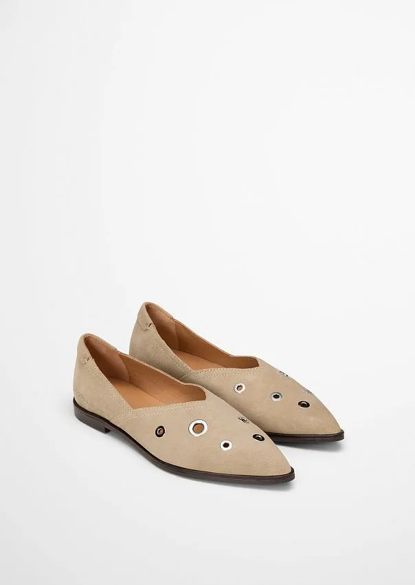 Балетки из натуральной замши