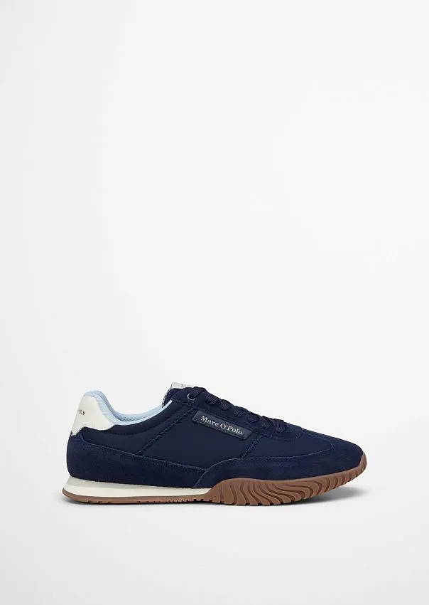 Кроссовки из натуральной замши и нейлона