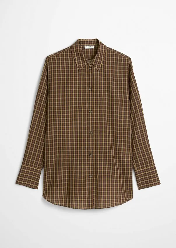 Рубашка в клетку из органического хлопка с лиоцеллом Marc o'Polo - фото 6