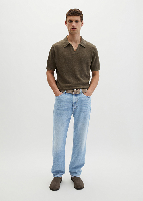 Поло из хлопка и льна