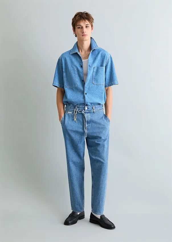 Рубашка джинсовая из волокон листьев ананаса