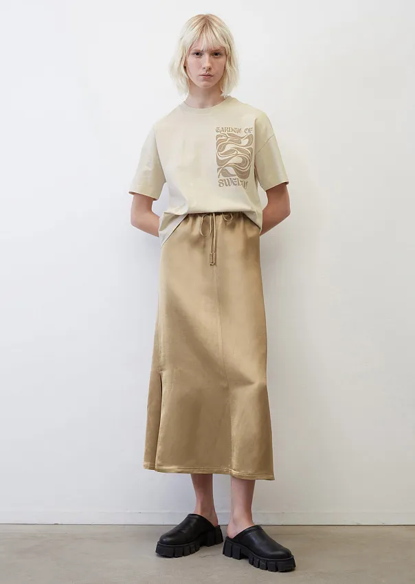 Расклешенная юбка макси с разрезами из высококачественной смеси вискозы и льна