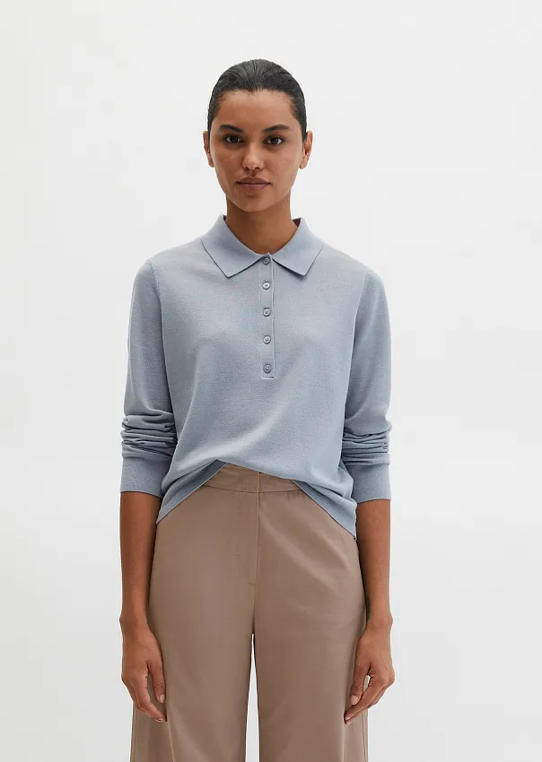 Поло из смеси шерсти мериноса и вискозы
