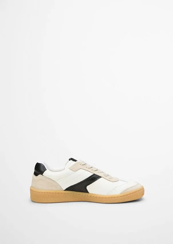 Кроссовки из гладкой кожи и замши