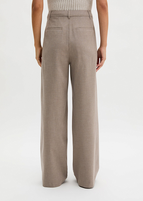 Брюки широкие из тонкой шерсти
