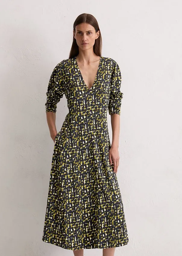 Платье с принтом из струящейся сатиновой вискозы Marc o'Polo - фото 3