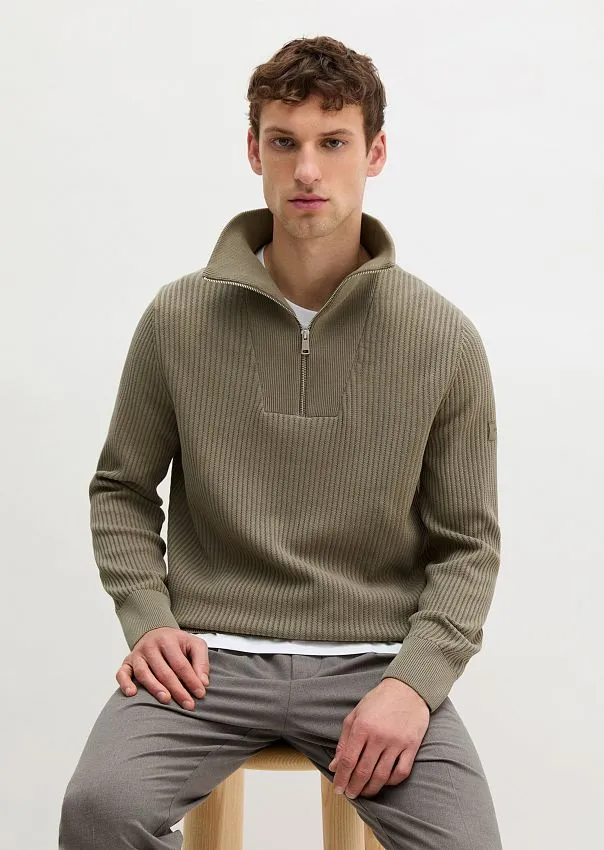 Джемпер с воротником-стойкой из органического хлопка