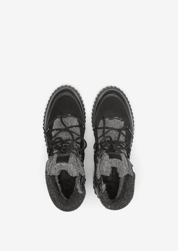 Ботинки из кожи и трикотажа на шнуровке Marc o'Polo - фото 4